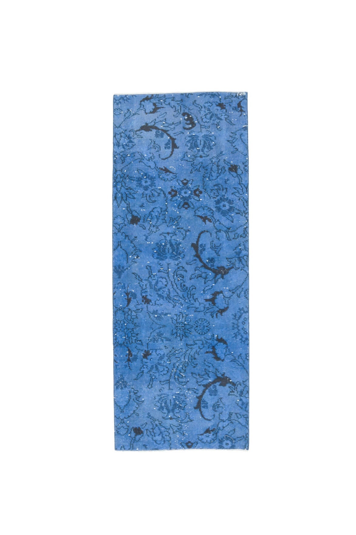 El yapımı vintage yolluk 61x152 cm çiçek desenli desenli yün - açık alan görünümü