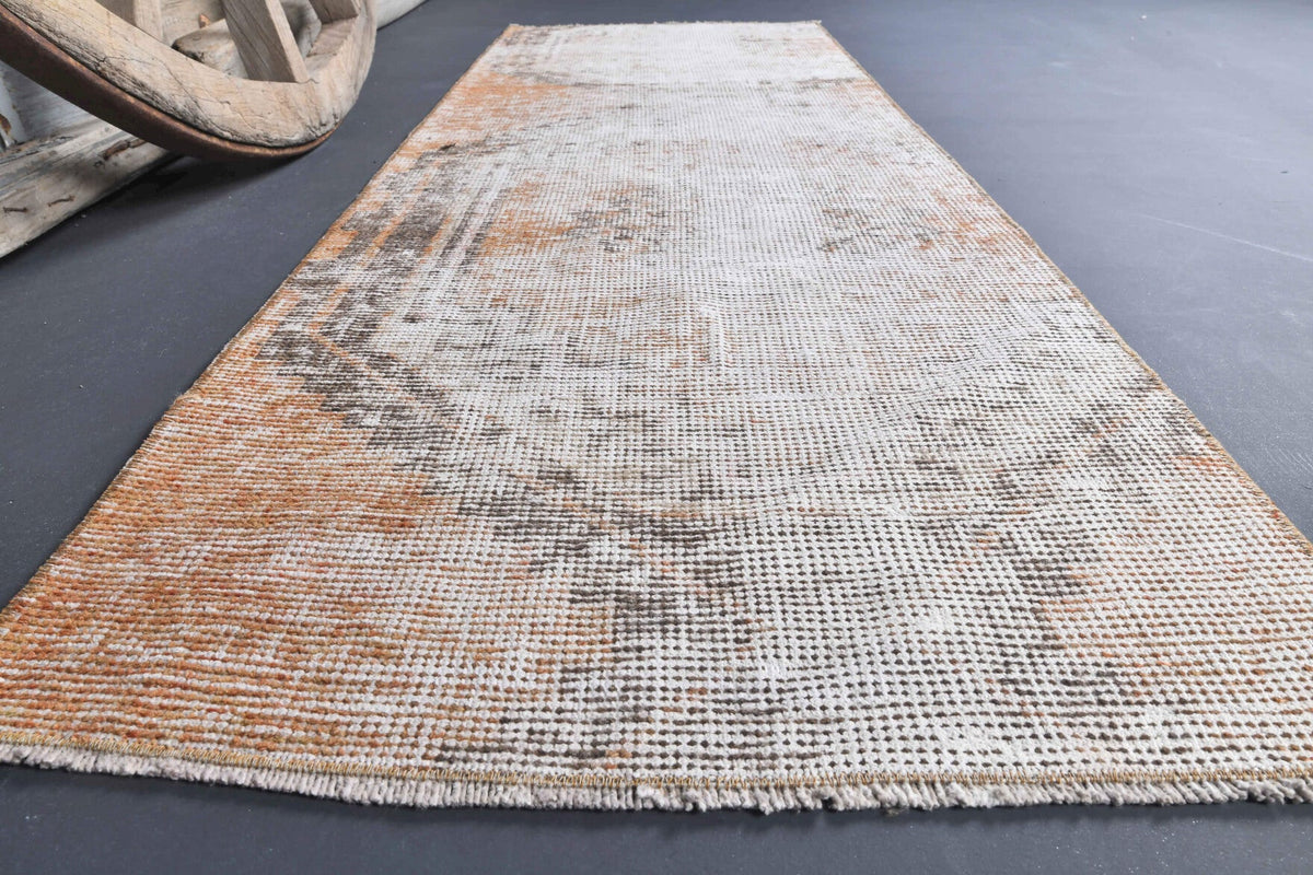 El yapımı vintage yolluk 64x178 cm soyut desenli yün - farklı açıdan görünüm