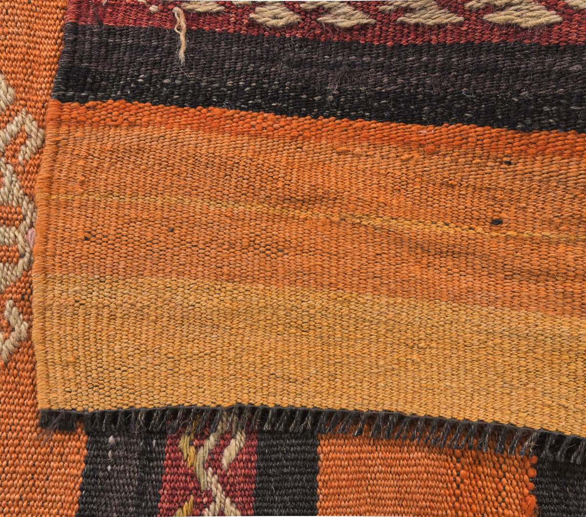 El yapımı vintage yolluk 61x193 cm çizgili desenli yün - mekan görünümü