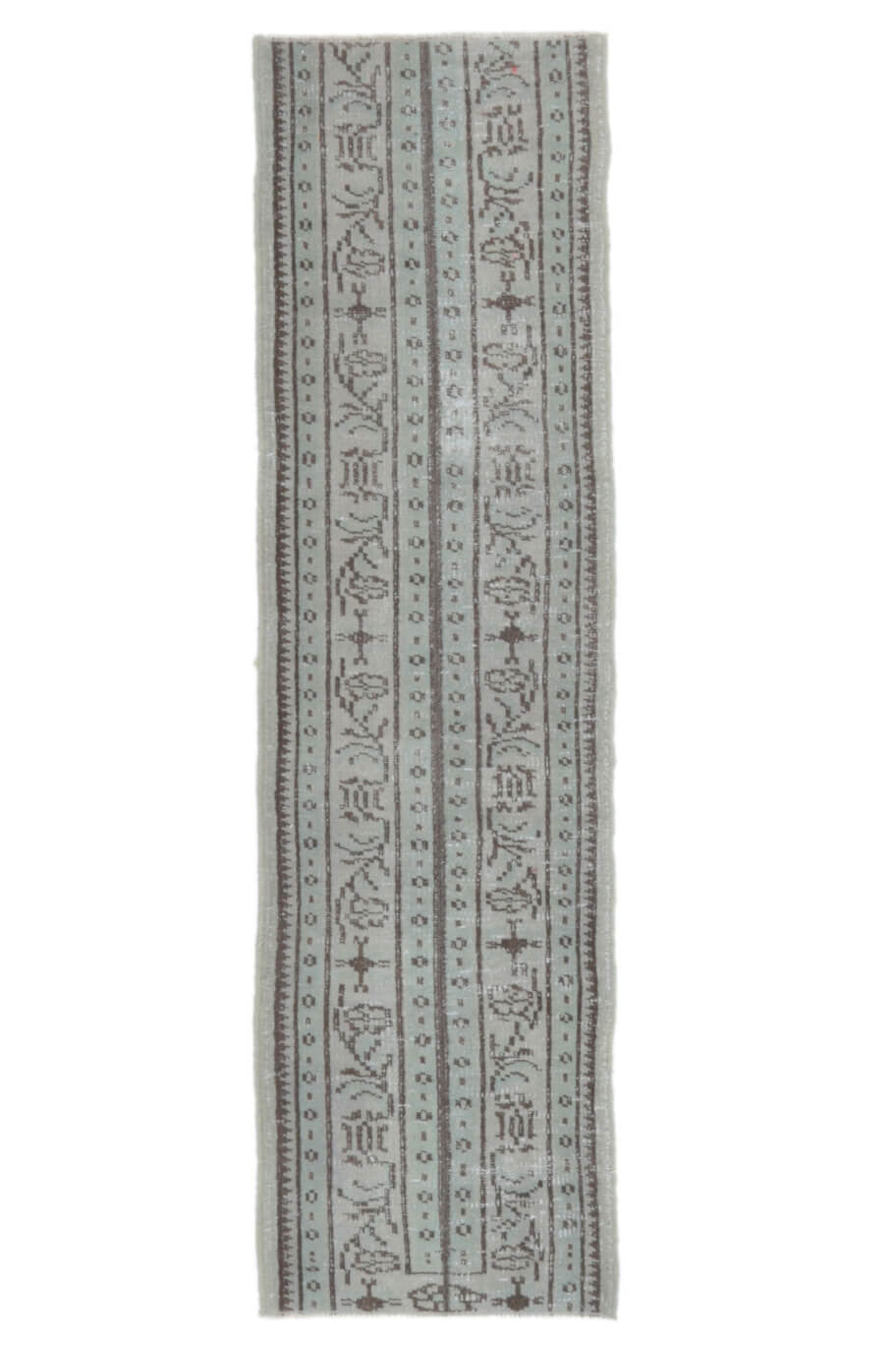 El yapımı vintage yolluk 56x188 cm çiçek desenli desenli yün - açık alan görünümü