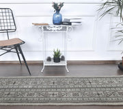 El yapımı vintage yolluk 56x188 cm çiçek desenli desenli yün - detay görünümü
