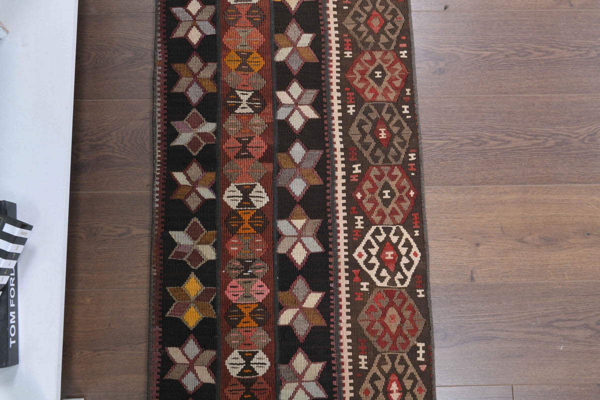 2x6 Wool Vintage Turkish Kilim Runner Rug