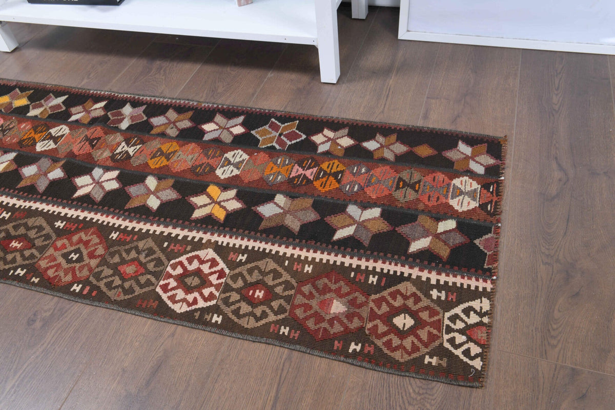 2x6 Wool Vintage Turkish Kilim Runner Rug