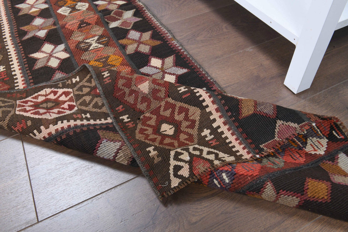 2x6 Wool Vintage Turkish Kilim Runner Rug