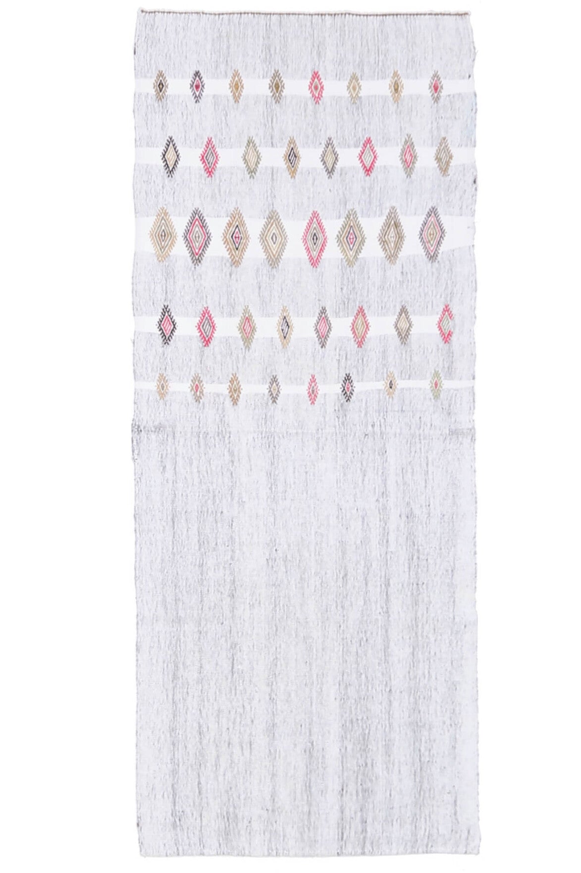 El yapımı vintage yolluk 74x180 cm düz desenli yün - farklı açıdan görünüm