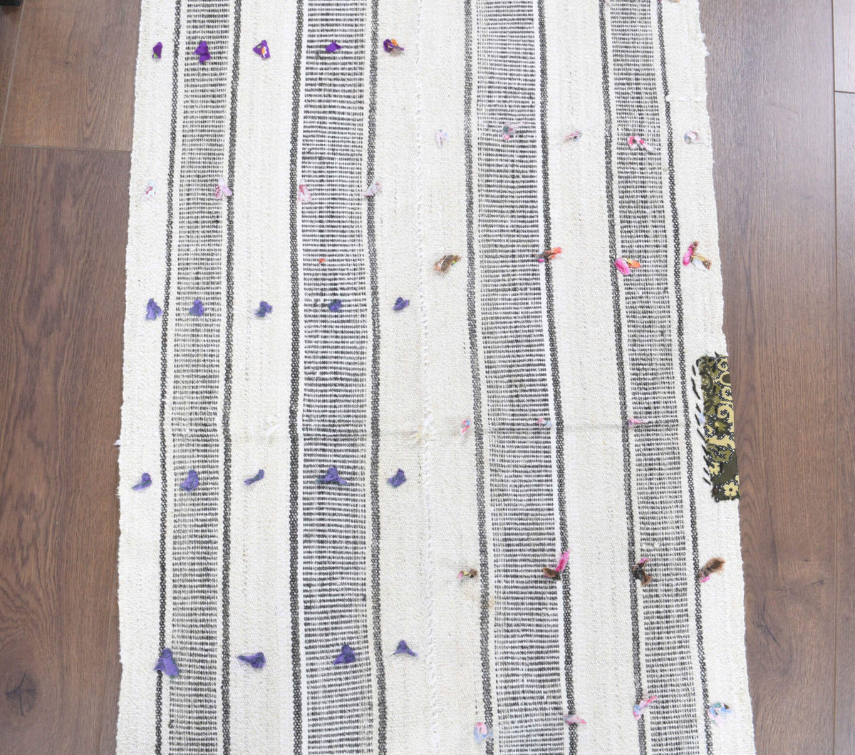 El yapımı vintage yolluk 66x185 cm kilim desenli yün - mekan görünümü