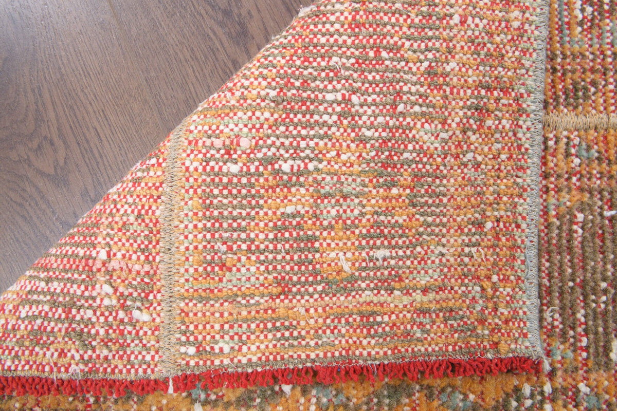 El yapımı vintage yolluk 46x216 cm oryantal desenli yün - detay görünümü