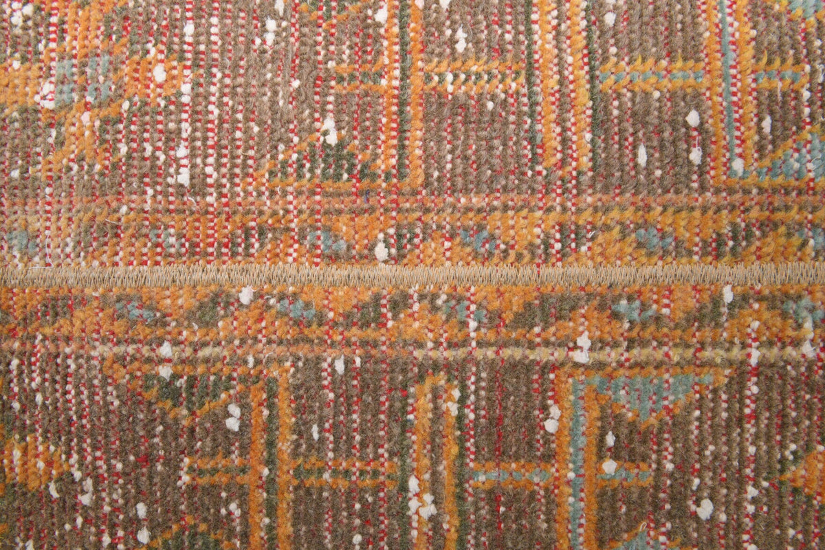 El yapımı vintage yolluk 46x216 cm oryantal desenli yün - desen detayı