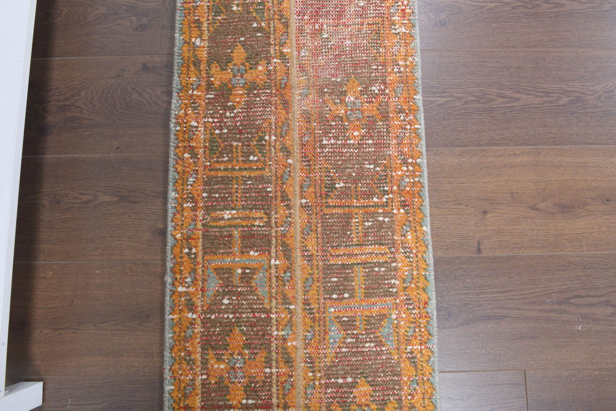 El yapımı vintage yolluk 46x216 cm oryantal desenli yün - mekan görünümü