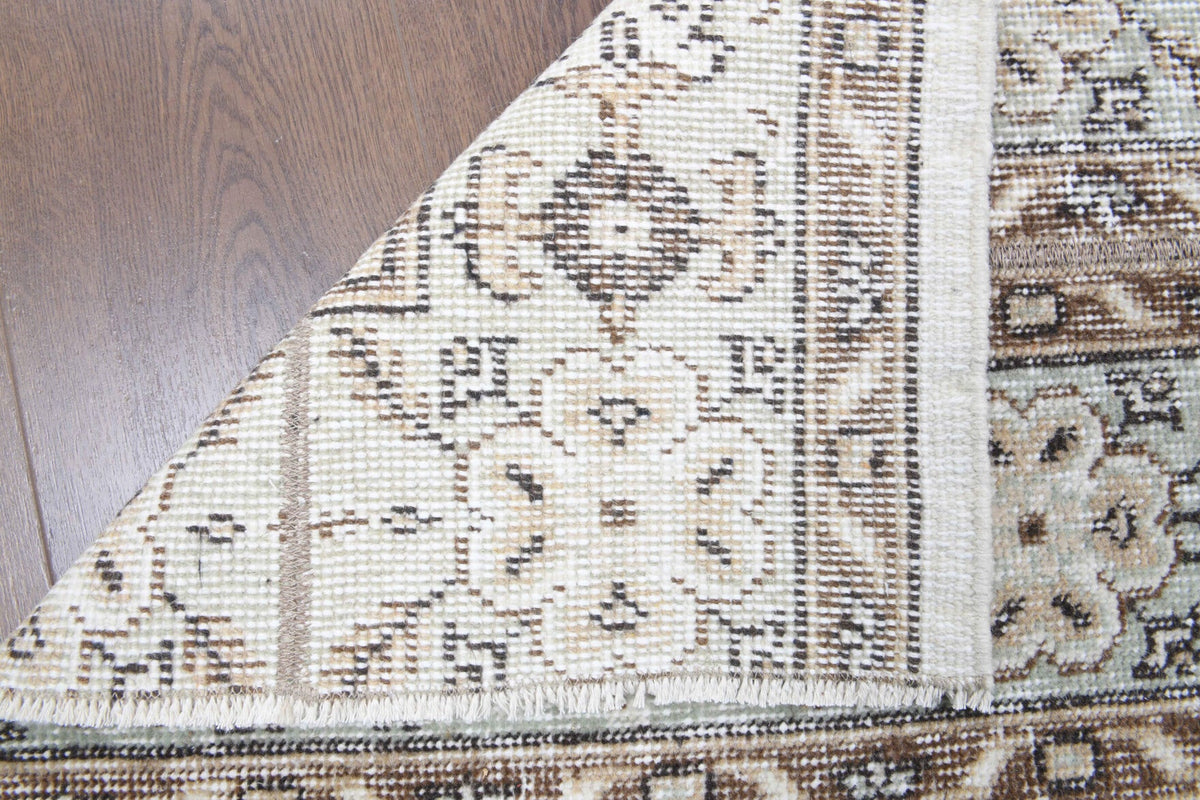 El yapımı vintage yolluk 51x224 cm oryantal desenli yün - desen detayı