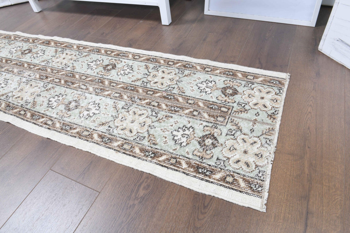 El yapımı vintage yolluk 51x224 cm oryantal desenli yün - mekan görünümü
