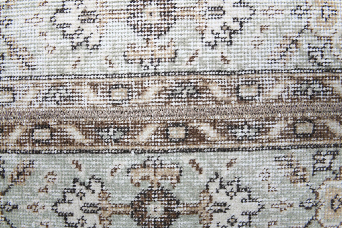 El yapımı vintage yolluk 51x224 cm oryantal desenli yün - üstten görünüm
