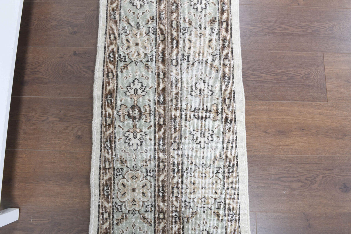 El yapımı vintage yolluk 51x224 cm oryantal desenli yün - açık alan görünümü