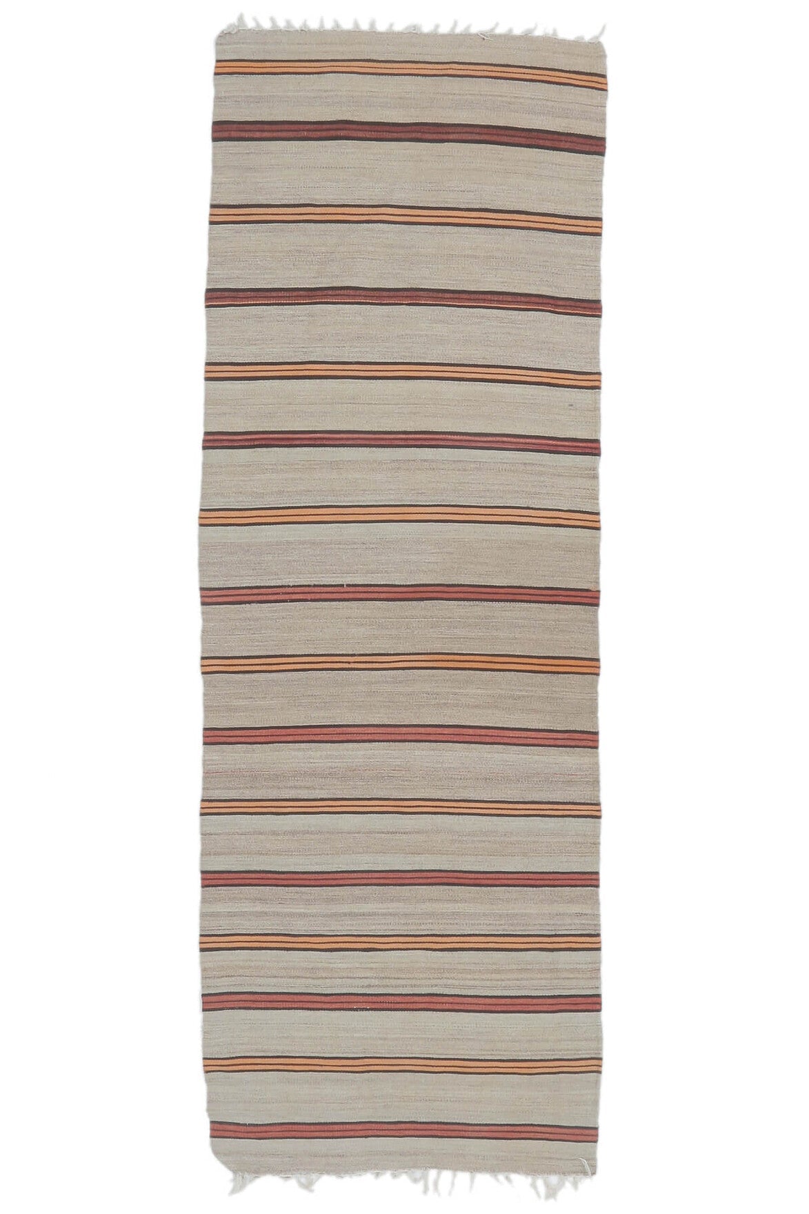 El yapımı vintage yolluk 74x216 cm çizgili desenli yün - farklı açıdan görünüm