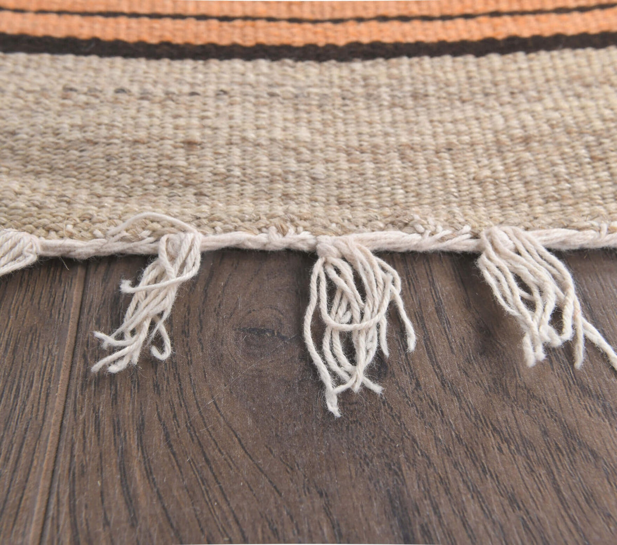 El yapımı vintage yolluk 74x216 cm çizgili desenli yün - desen detayı