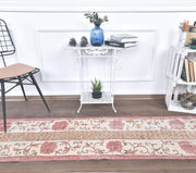 1960'lardan Anadolu kökenli çiçek desenli vintage kilim yolluk, 56x210 cm