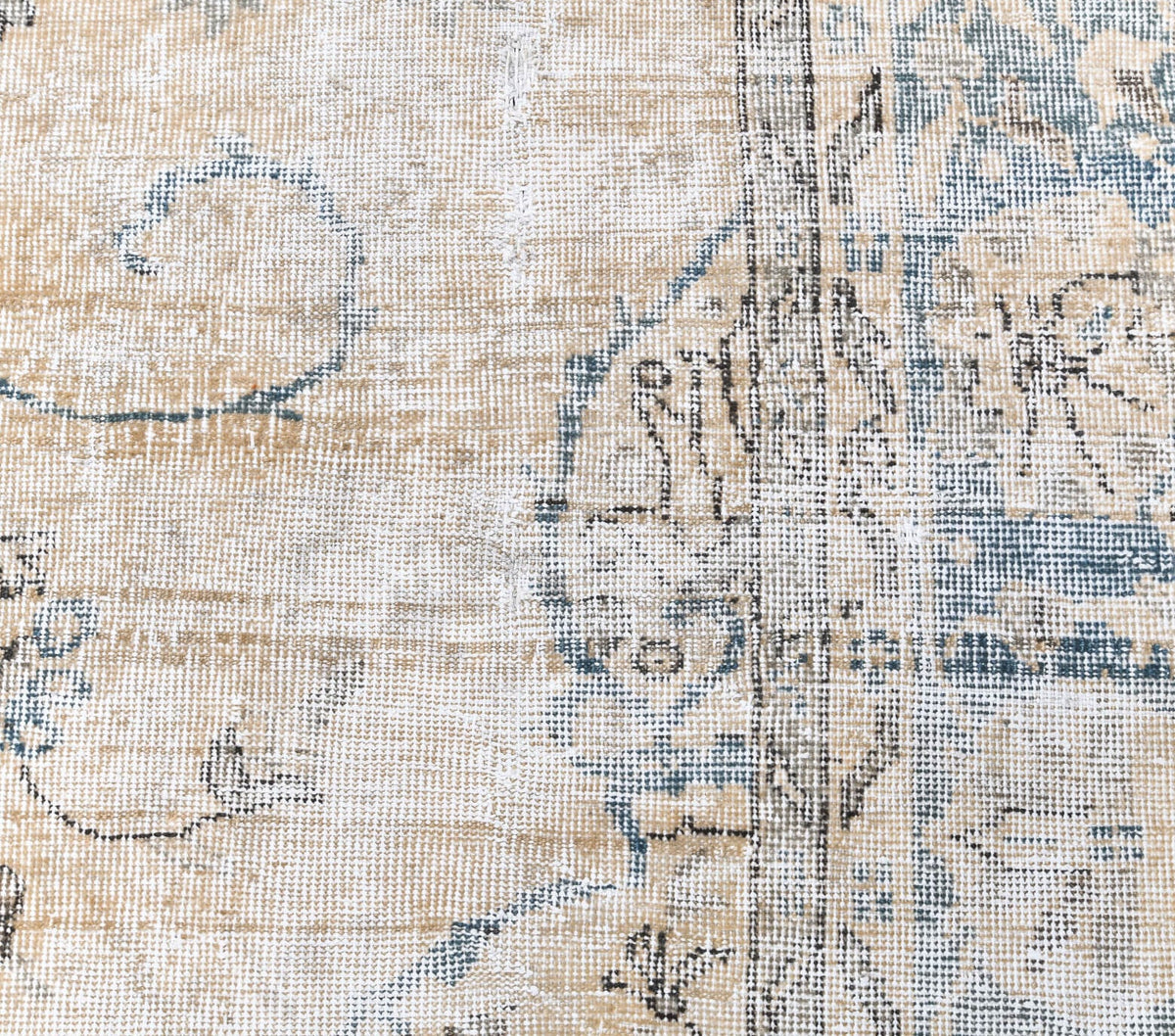 El yapımı vintage yolluk 71x216 cm çiçek desenli desenli yün - detay görünümü
