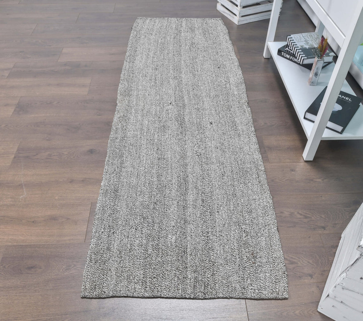 El yapımı vintage yolluk 71x218 cm düz desenli yün - detay görünümü