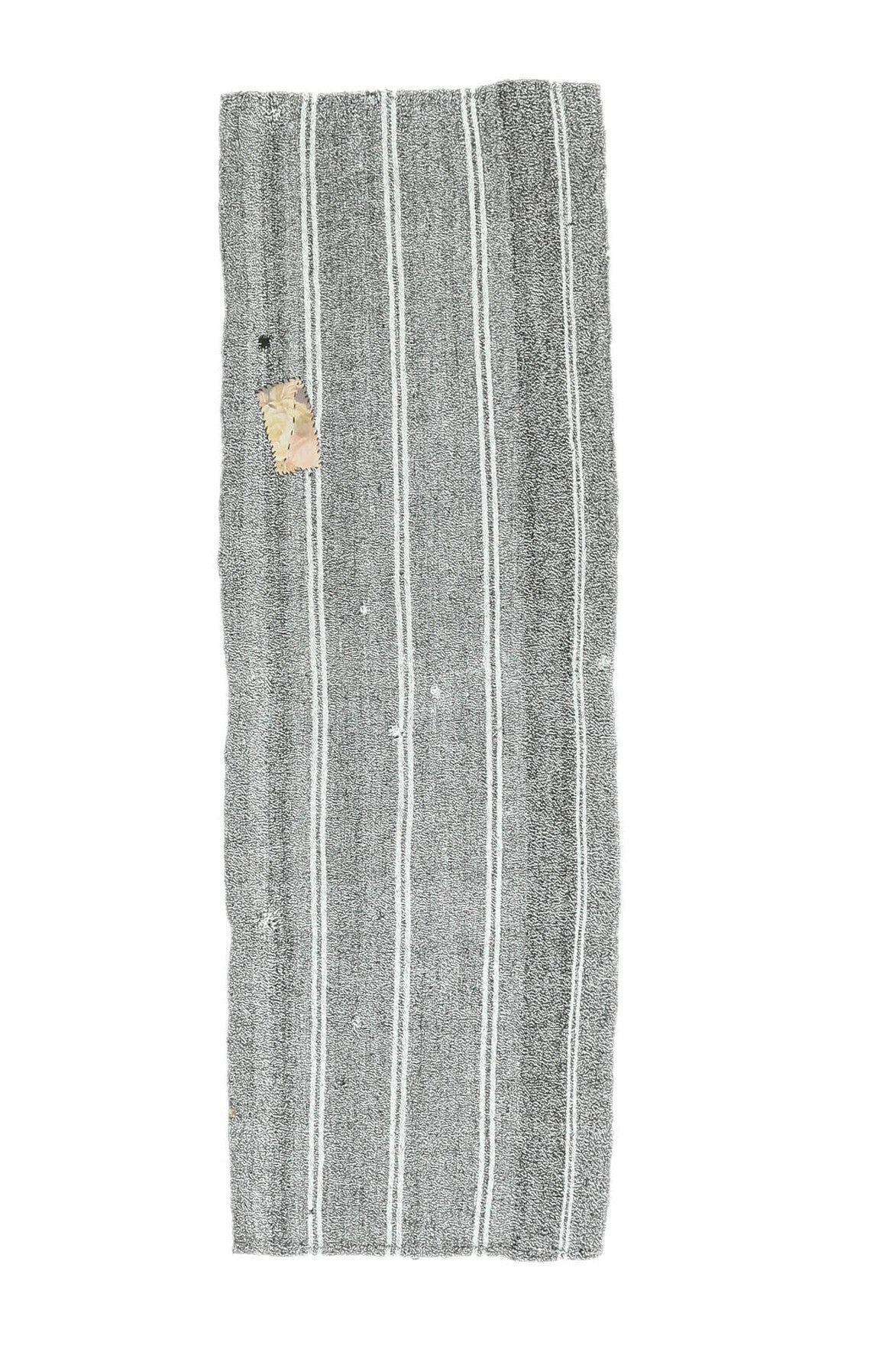 El yapımı vintage yolluk 74x226 cm çizgili desenli yün - üstten görünüm