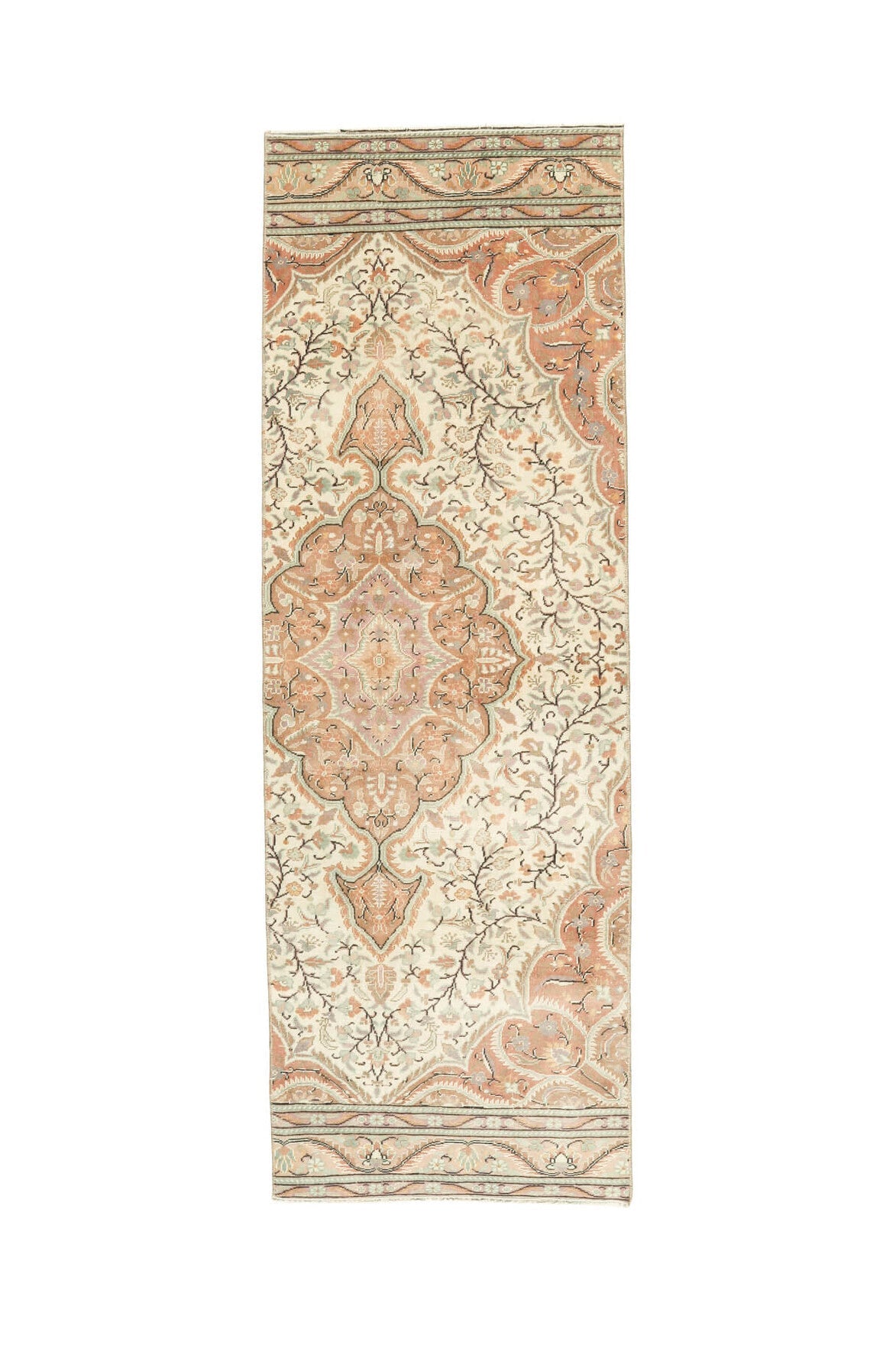 Vintage Orange Oushak Runner Rug