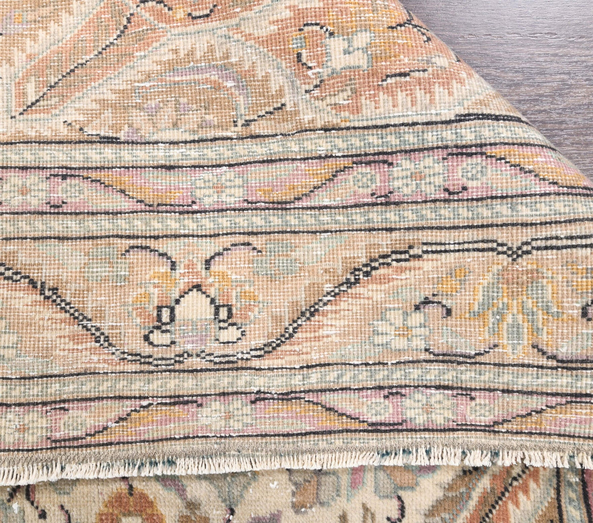 El yapımı vintage yolluk 71x211 cm çiçek desenli desenli yün - açık alan görünümü