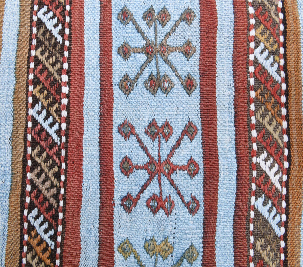 El yapımı vintage yolluk 61x213 cm kilim desenli yün - üstten görünüm
