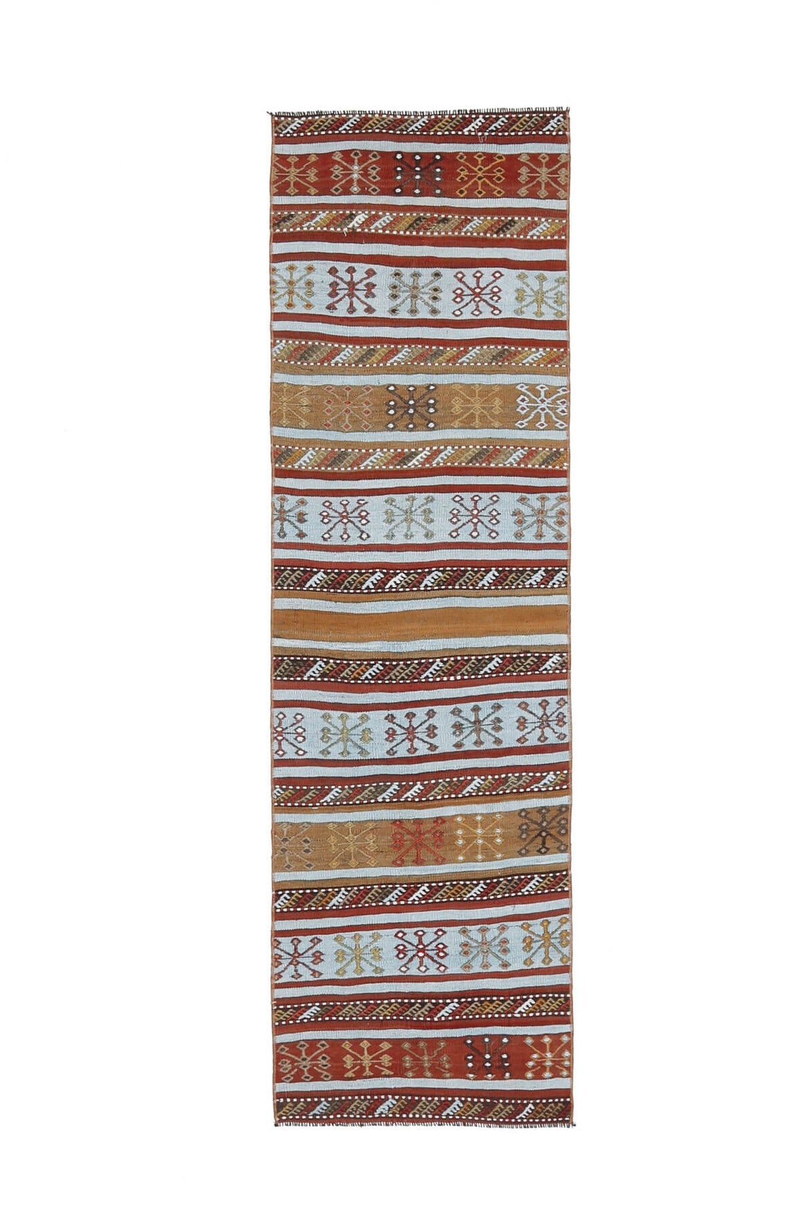 El yapımı vintage yolluk 61x213 cm kilim desenli yün - farklı açıdan görünüm