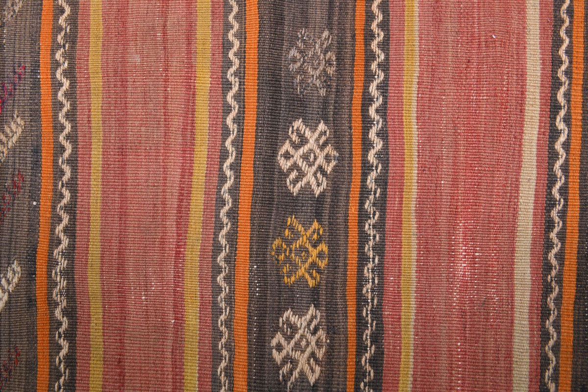 El yapımı vintage yolluk 71x224 cm çizgili desenli yün - desen detayı