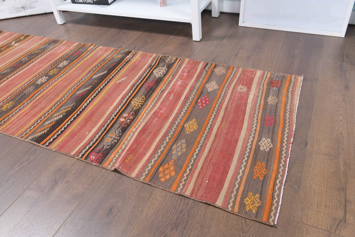 El yapımı vintage yolluk 71x224 cm çizgili desenli yün - mekan görünümü