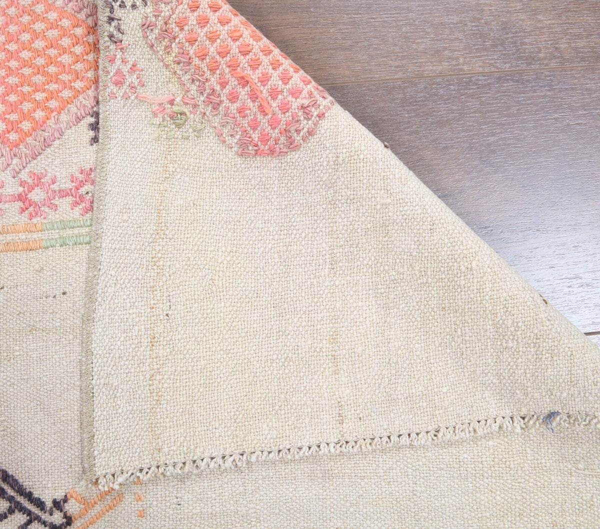 El yapımı vintage yolluk 61x208 cm düz desenli yün - desen detayı