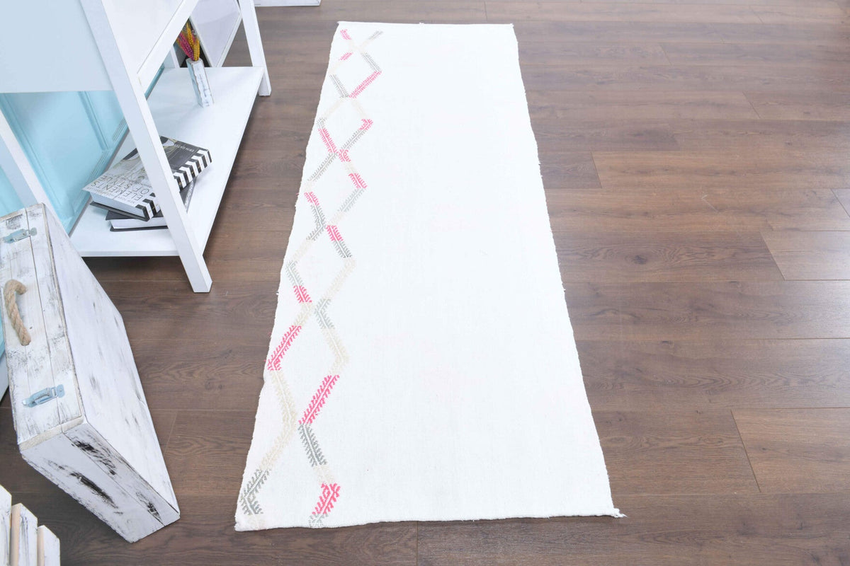 2x7 Wool Vintage Kilim Runner Rug