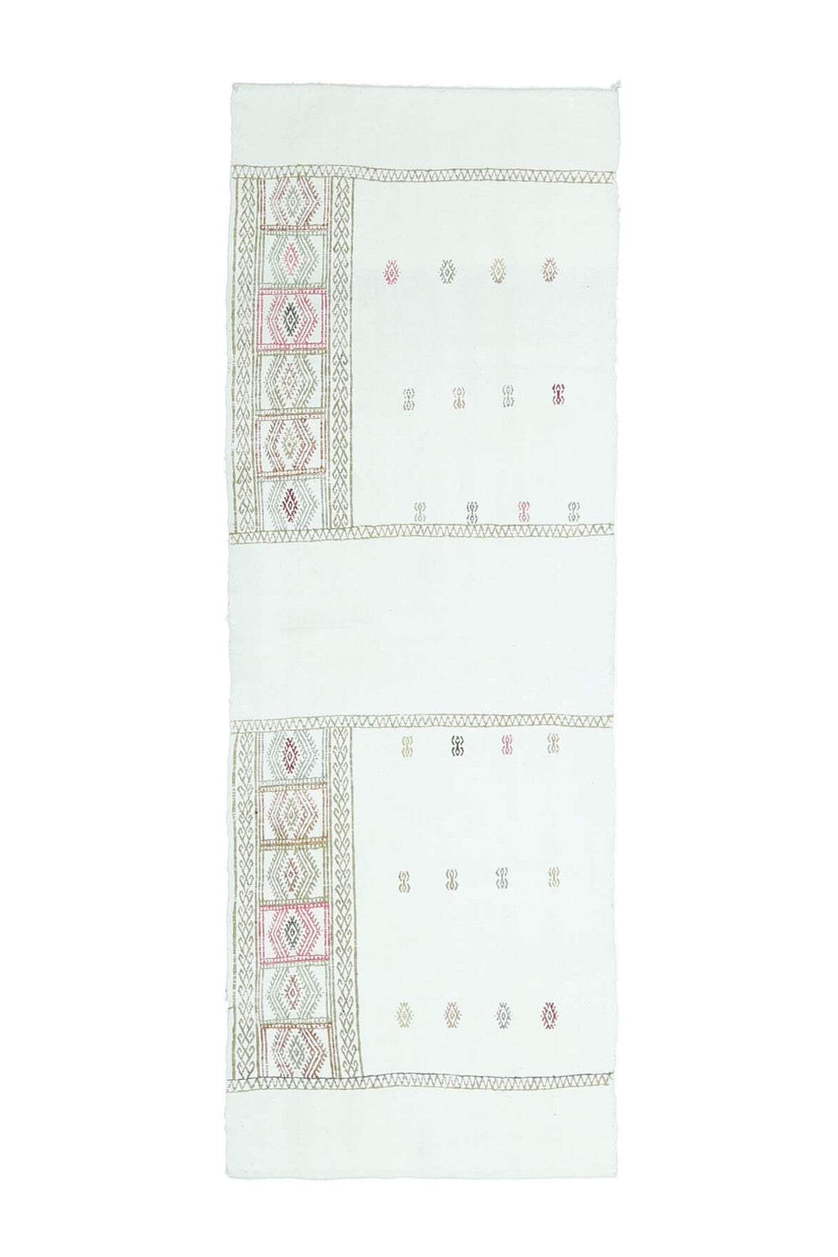 El yapımı vintage yolluk 74x211 cm düz desenli yün - farklı açıdan görünüm
