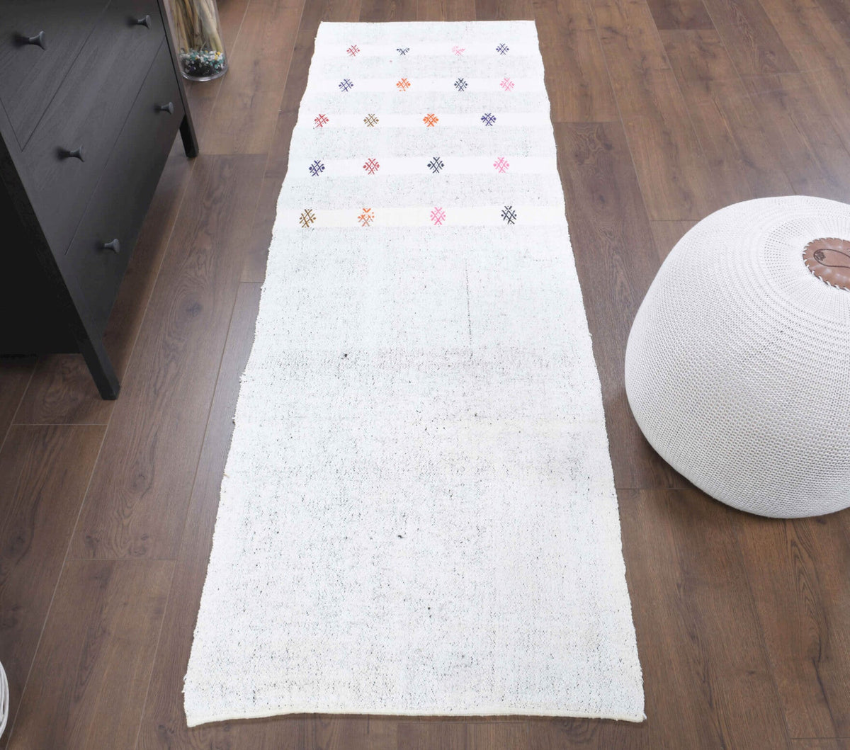 2x7 Wool Vintage Flatweave Runner Rug