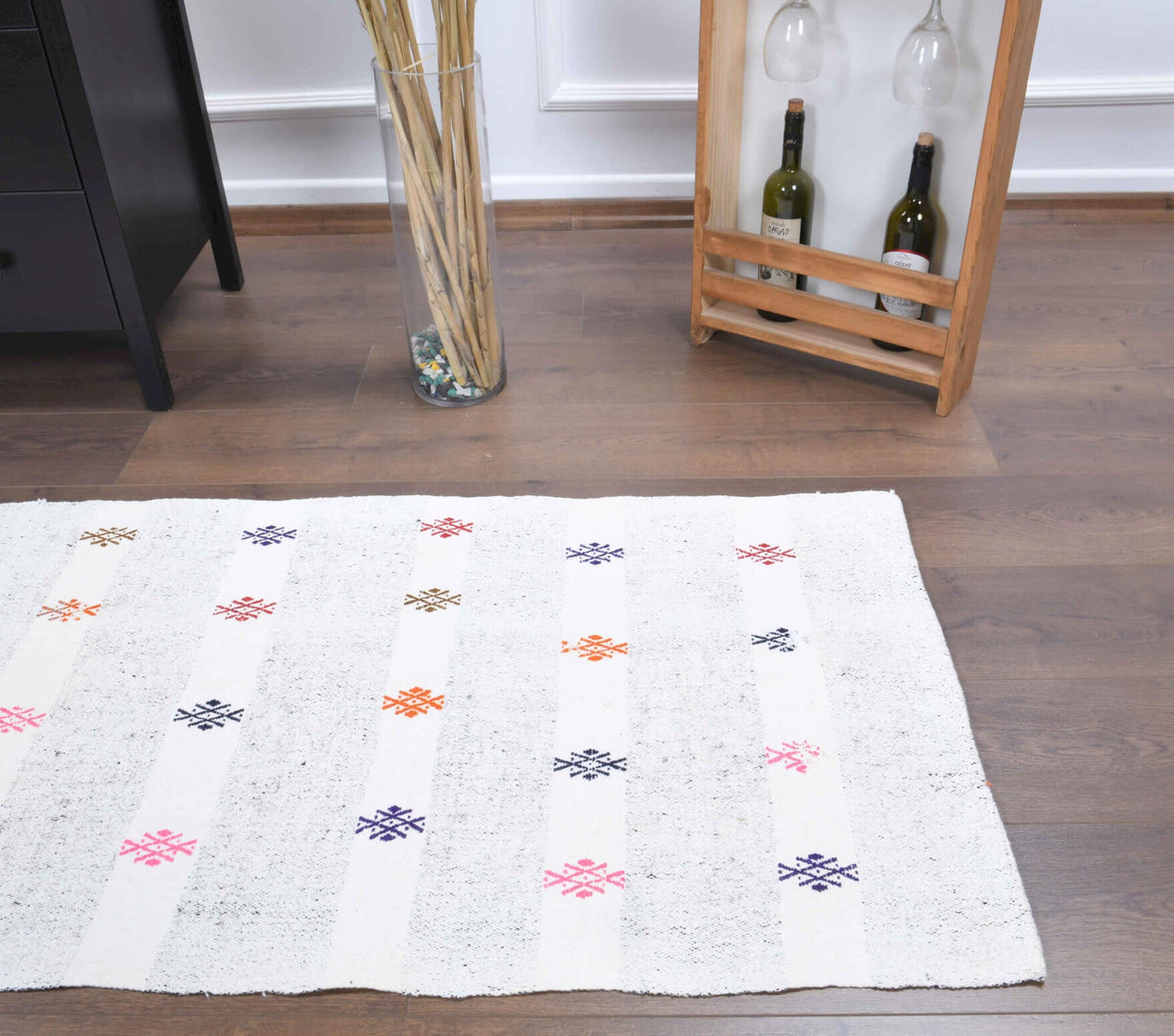 2x7 Wool Vintage Flatweave Runner Rug
