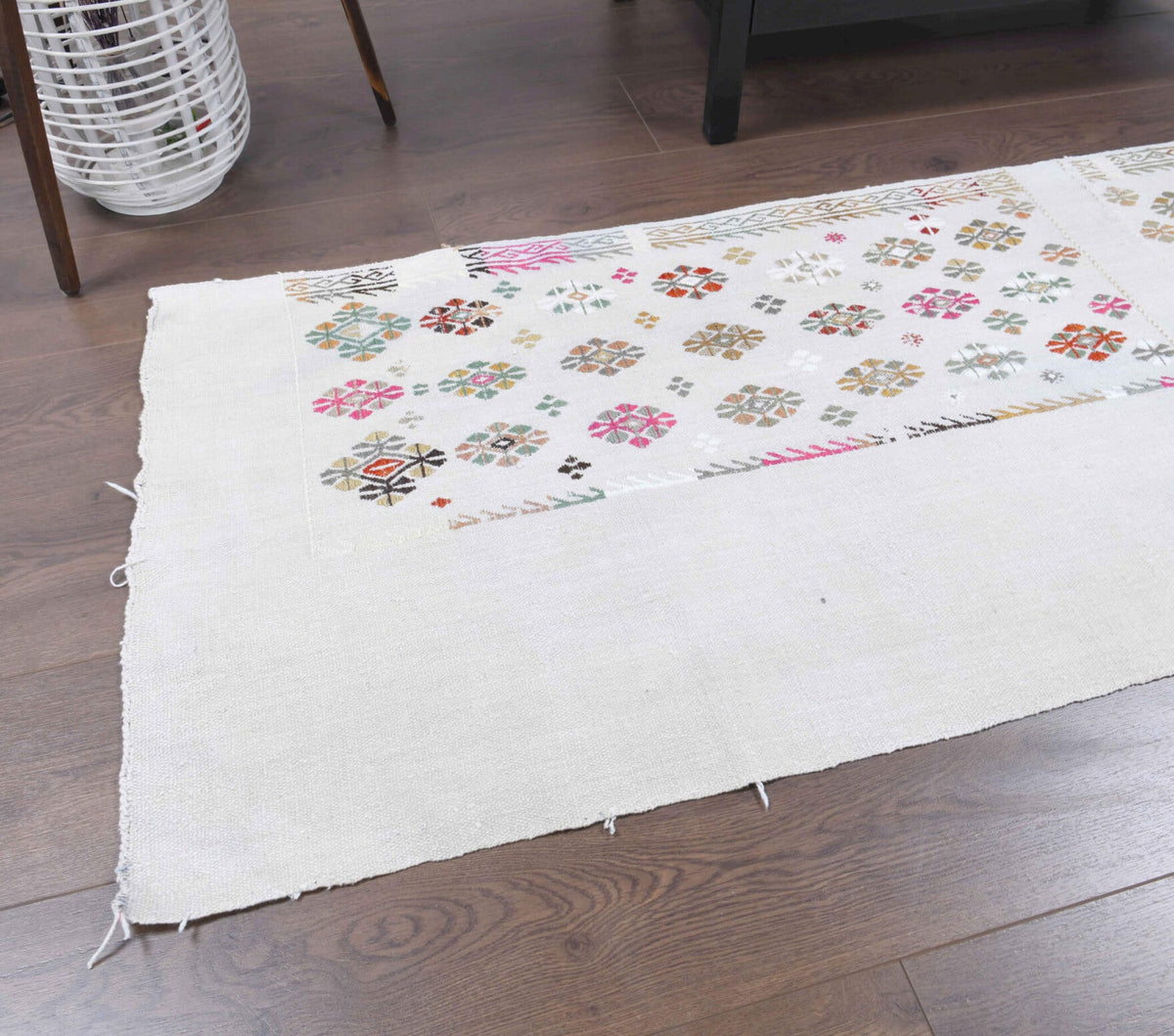 2x7 Wool Vintage Kilim Runner Rug