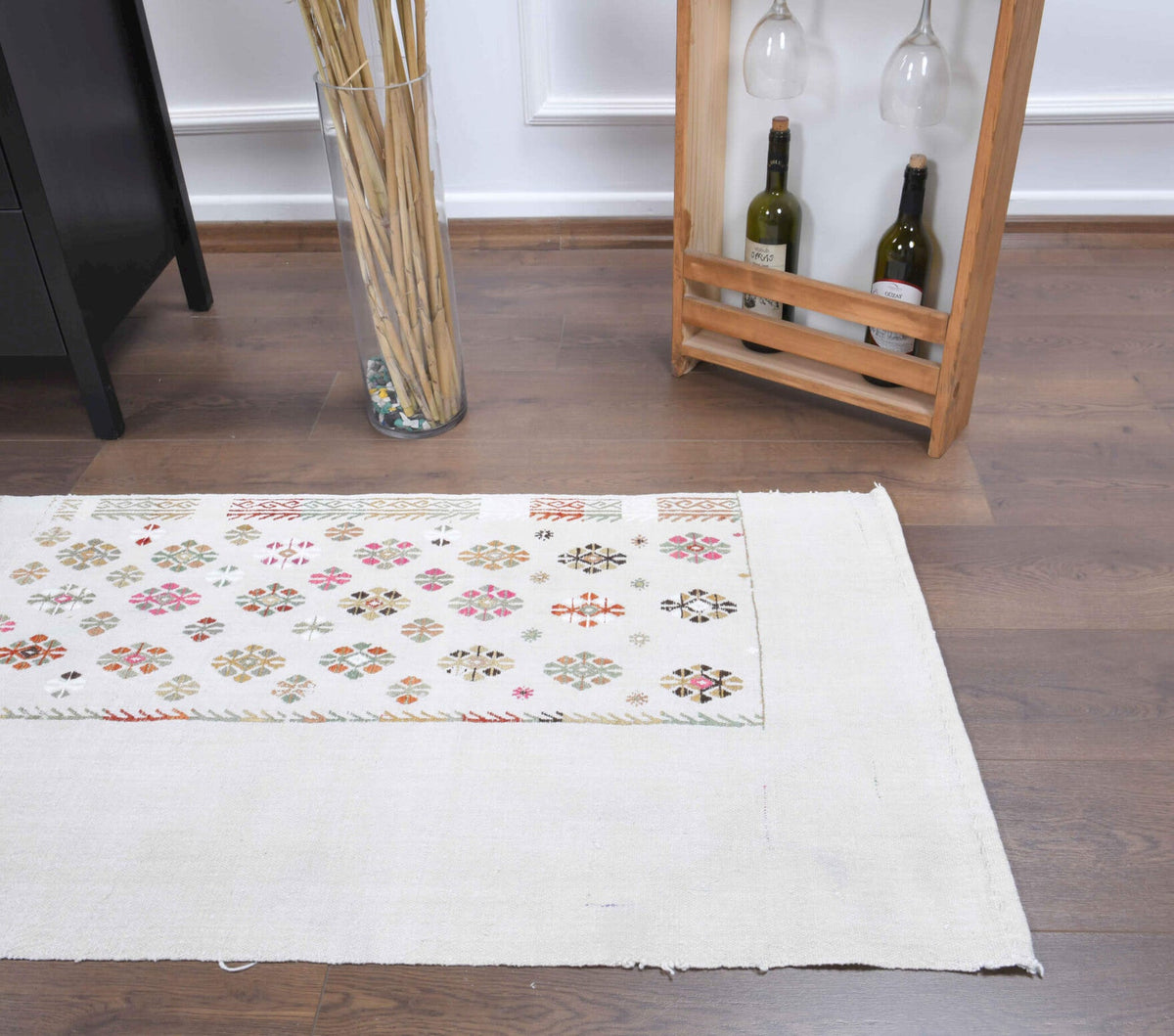 2x7 Wool Vintage Kilim Runner Rug