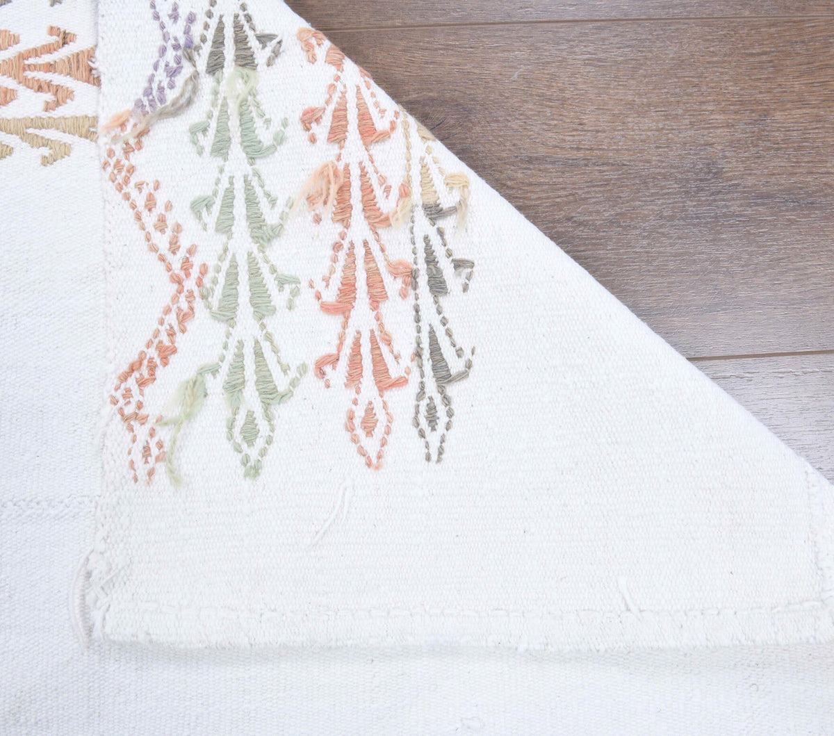 El yapımı vintage yolluk 71x211 cm i̇kat desenli yün - desen detayı