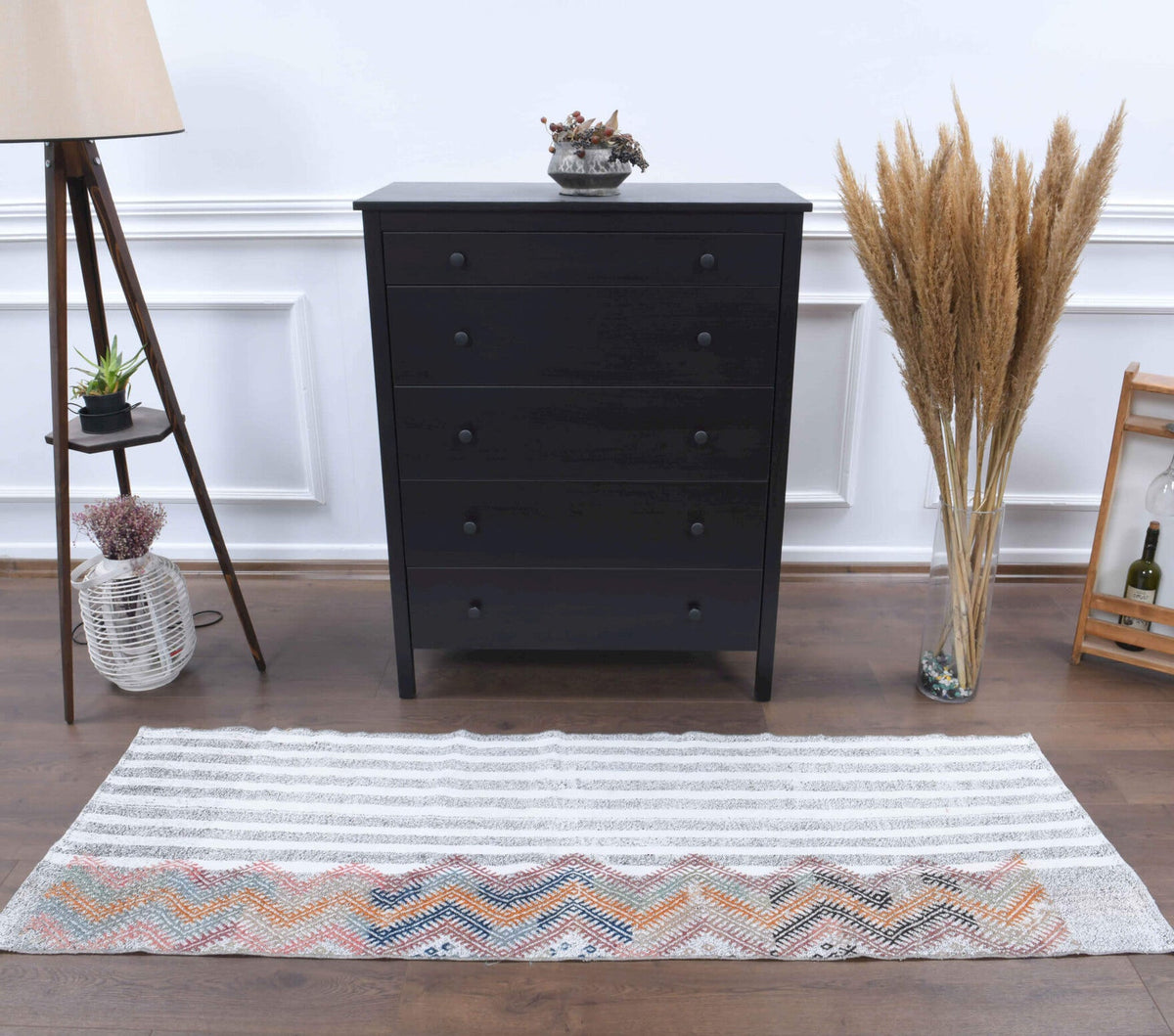 2x7 Wool Vintage Kilim Runner Rug