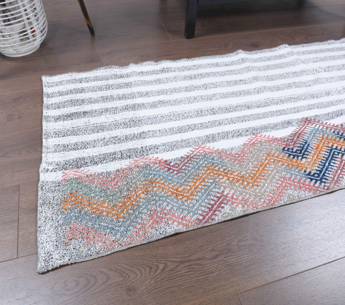 2x7 Wool Vintage Kilim Runner Rug