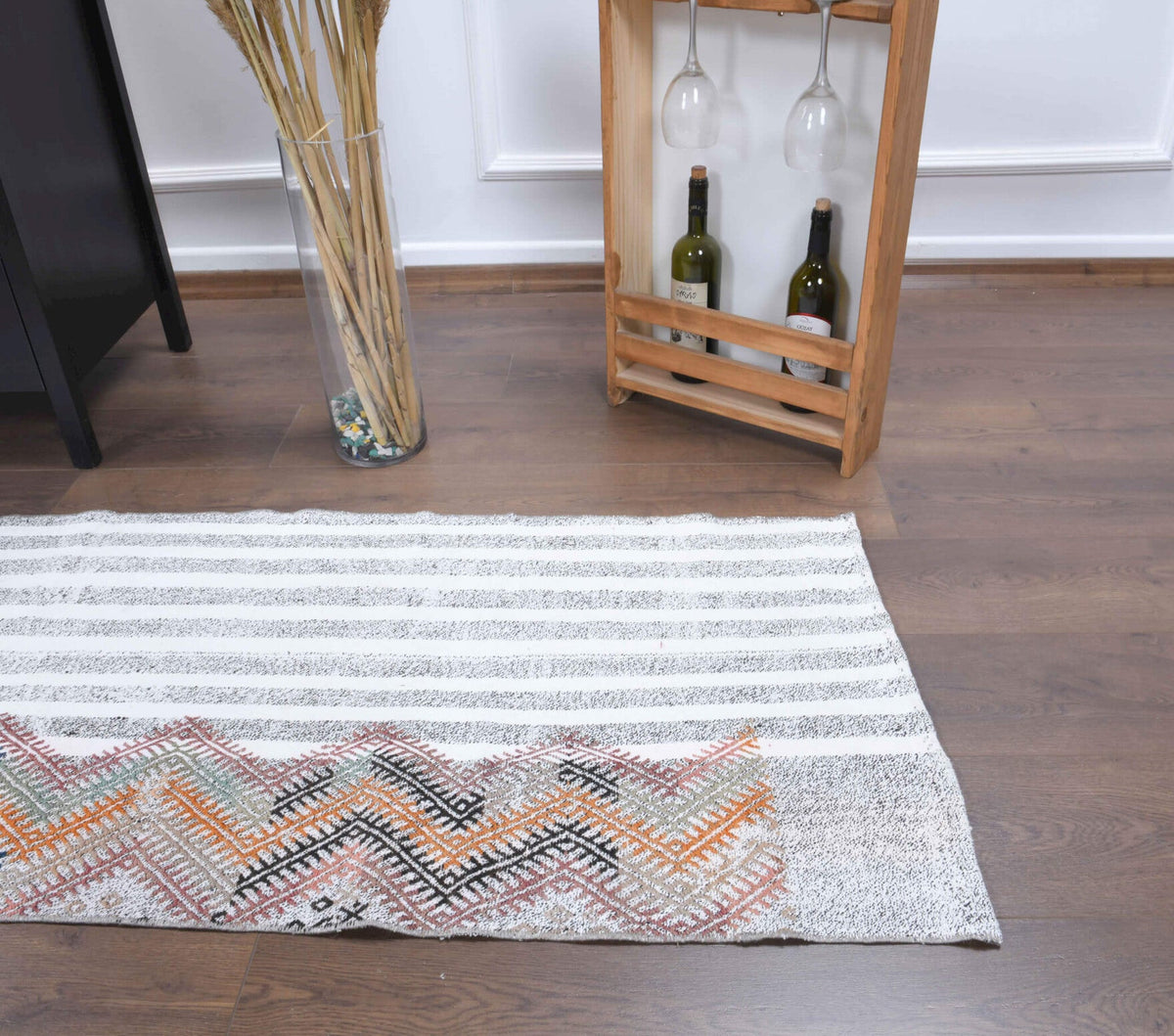 2x7 Wool Vintage Kilim Runner Rug