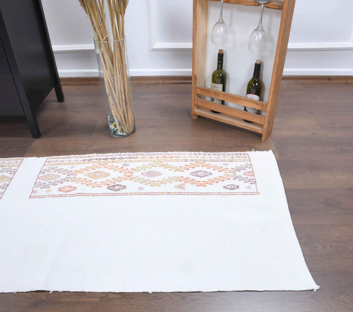 2x7 Wool Vintage Flatweave Runner Rug