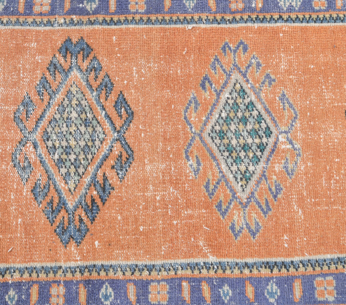El yapımı vintage yolluk 71x246 cm geometrik desenli yün - mekan görünümü