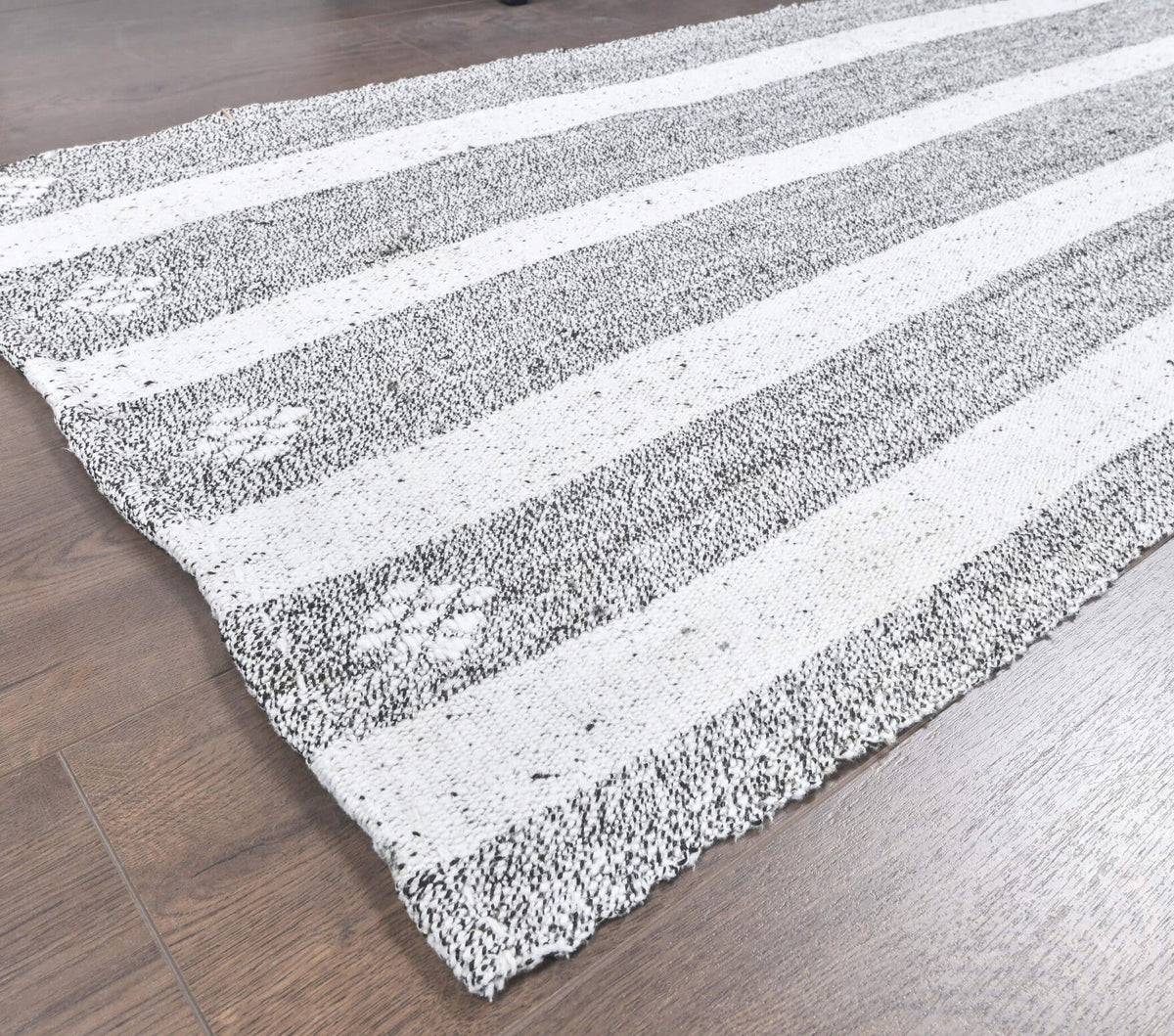 El yapımı vintage yolluk 74x229 cm çizgili desenli yün - desen detayı