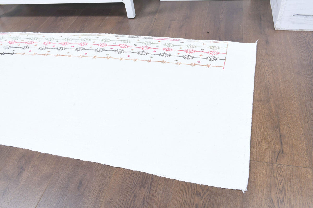 El yapımı vintage yolluk 74x229 cm düz desenli yün - desen detayı