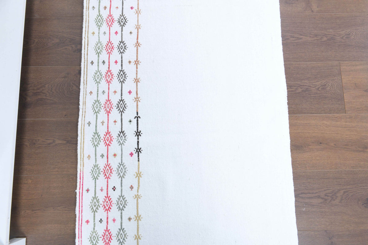 El yapımı vintage yolluk 74x229 cm düz desenli yün - üstten görünüm