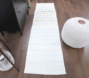 El yapımı vintage yolluk 61x234 cm kilim desenli yün - detay görünümü