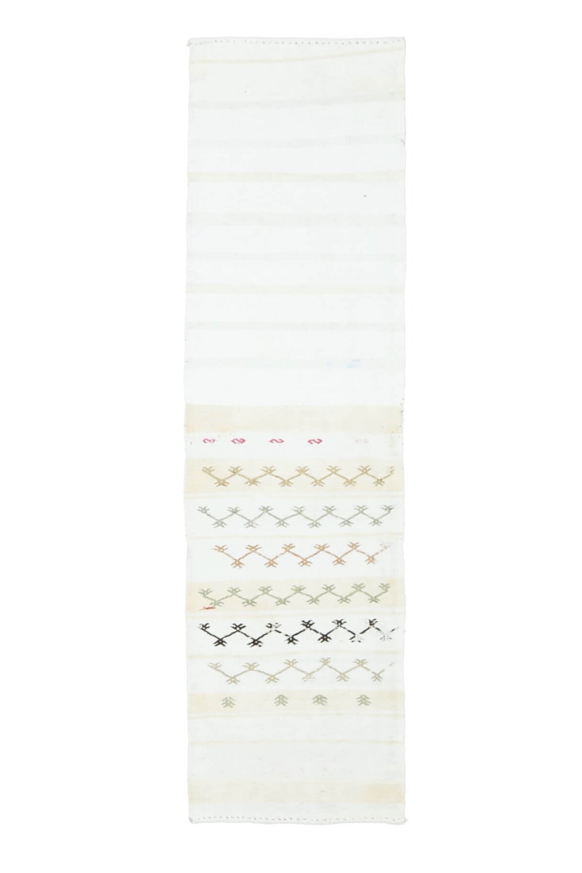 El yapımı vintage yolluk 61x234 cm kilim desenli yün - farklı açıdan görünüm