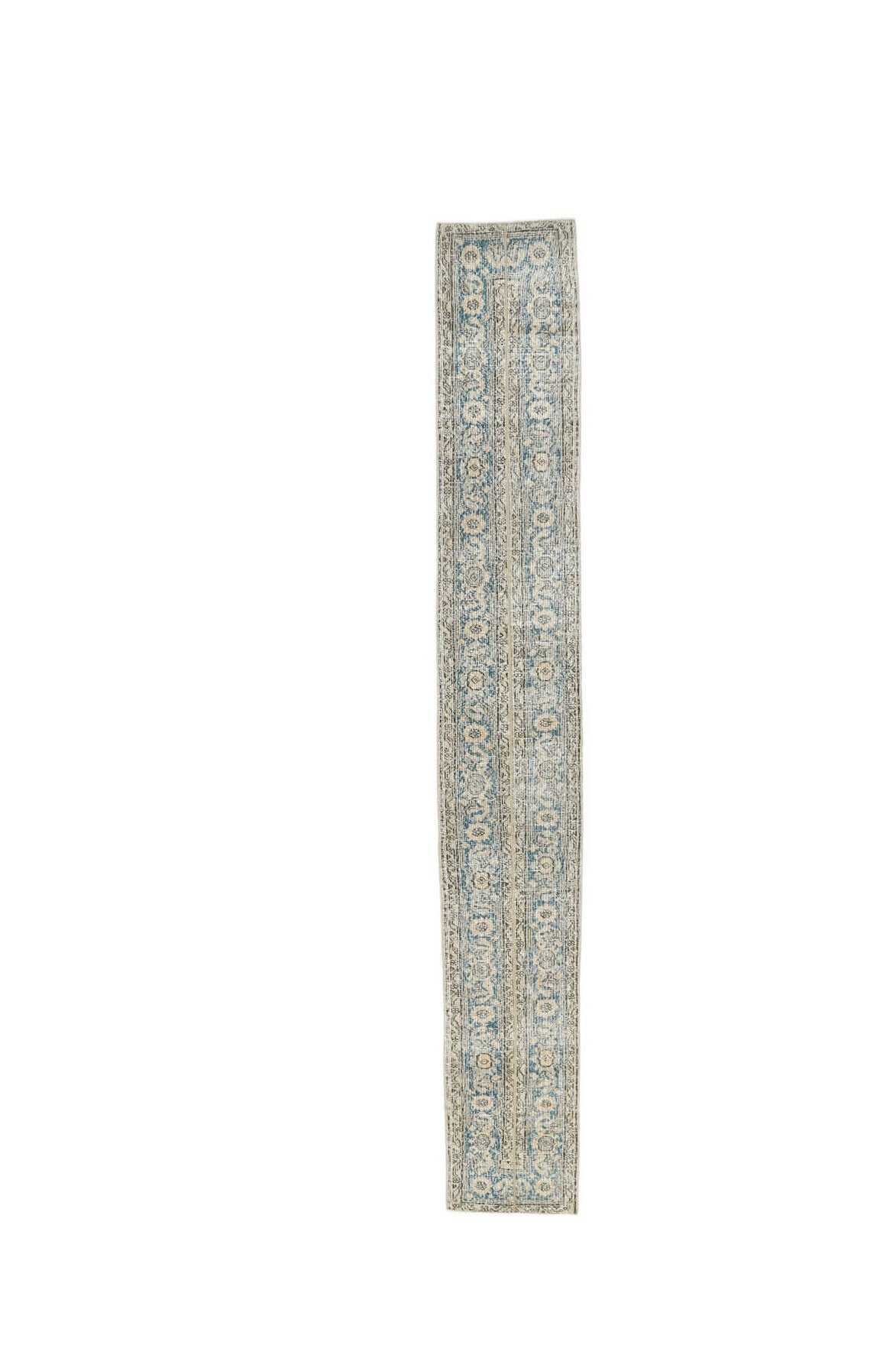 El yapımı vintage yolluk 48x259 cm tribal desenli yün - farklı açıdan görünüm