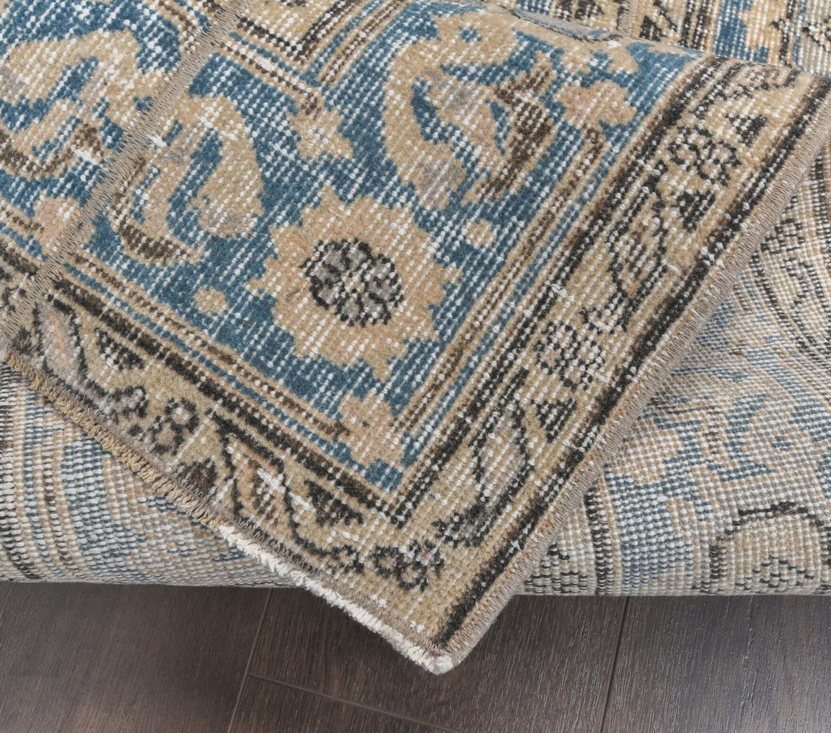El yapımı vintage yolluk 48x259 cm tribal desenli yün - mekan görünümü