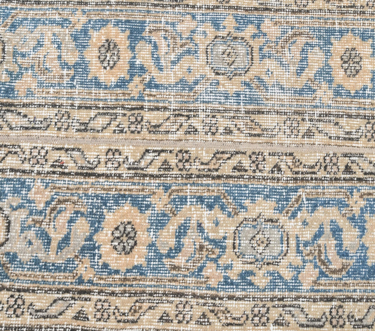 El yapımı vintage yolluk 48x259 cm tribal desenli yün - üstten görünüm